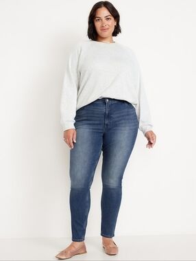 Plus Size Women's Dark Blue Skinny Ankle Jeans (Plus Size 20 Short)